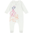 Baby Girls Ivory Logo Babygrow, 1, hi-res